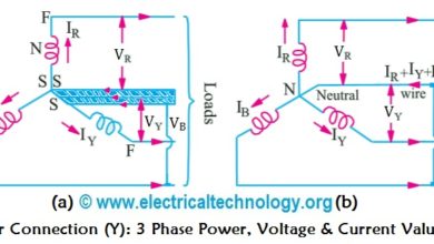 Star Connection (Y): Three Phase Power, Voltage & Current Values