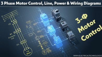 Three-Phase Motor Control, Line, Power & Wiring Connection Diagrams