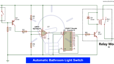 Automatic Bathroom Light Switch Circuit Diagram and Operation