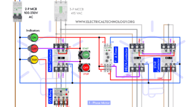 Automatic Star-Delta (Y-Δ) Starter with Timer for 3-Phase Induction Motor