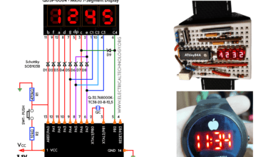 Circuit Diagram of LED Breadboard Wristwatch