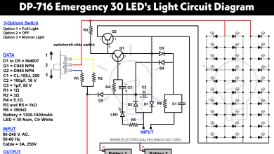 Emergency LED Light Schematic - DP-716 Emergency 30 LED's Light Circuit Diagram