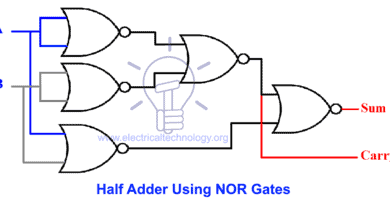 half adder using NOR gates