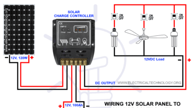 How to Wire Solar Panel to 12V DC System - Wiring PV Panel to Charge Controller, 12V Battery & 12VDC Load