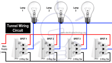 Tunnel Wiring Circuit for Light Control using Switches