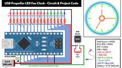 USB Propeller LED Fan Clock - Circuit and Project Code