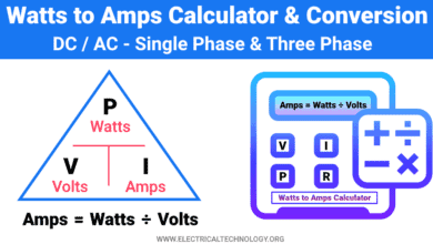 Watts to Amps Calculator and Conversion