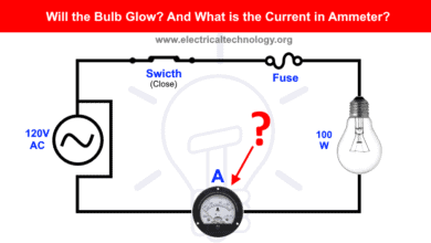 Will the Bulb Glow- What is the Current in Ampere meter