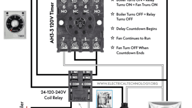 Wiring AH3 OFF-Delay Timer and Relay with Boiler and Fan